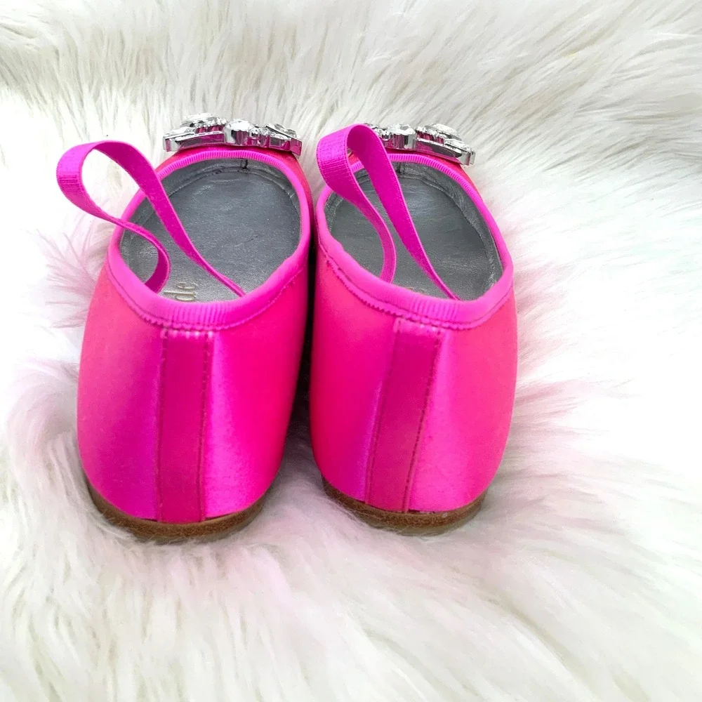 NEW Kate Spade Renata Hot Pink Satin Jewel Embellished Mary Jane Ballet Flats 5